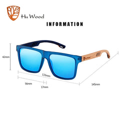 HU WOOD High Quality Square Sunglasses  Polarized UV400