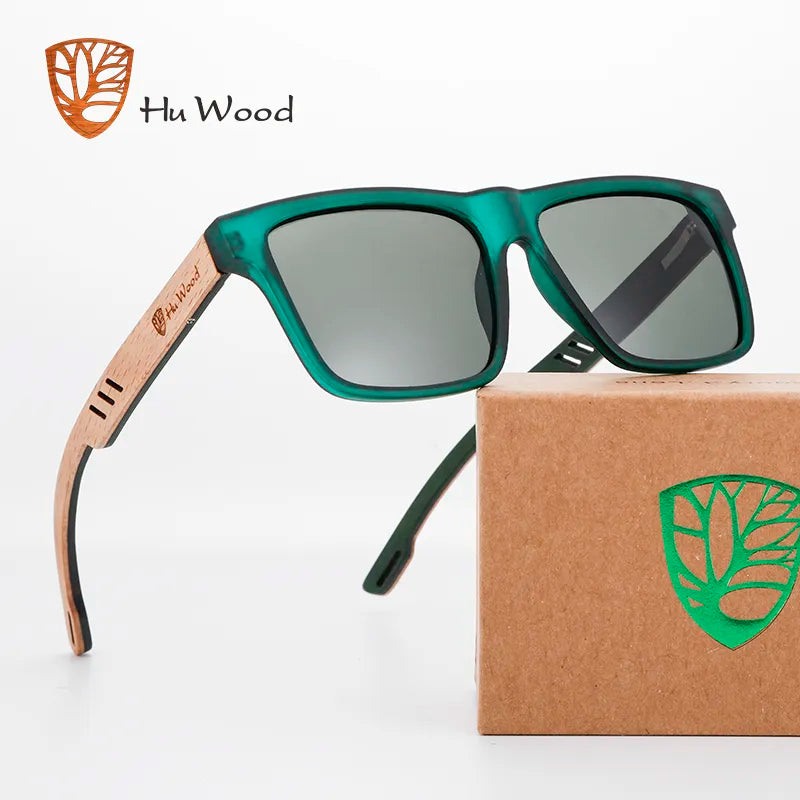 HU WOOD High Quality Square Sunglasses  Polarized UV400