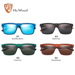 HU WOOD High Quality Square Sunglasses  Polarized UV400