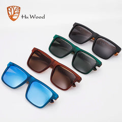 HU WOOD High Quality Square Sunglasses  Polarized UV400