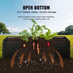 VEVOR Raised Garden Bed Kit Large Metal Raised Planter Box Garden Beds Outdoor for Vegetables Flowers and Herbs with Open Bottom