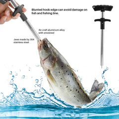 Fishing Gear Fish Lip Gripper with Scale and Measuring Tape Fishing Hook Remover Fishing Pliers with Lanyard Saltwater