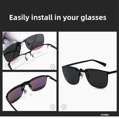 Square Clip On Sunglasses Polarized  UV400