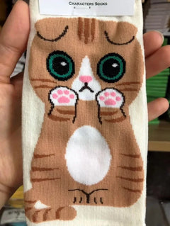 1-5Pairs Cute Cat Socks