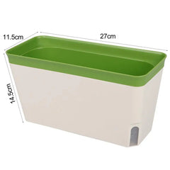 Self Watering Plant Pot Rectangle Modern Double Layer Indoor Windowsill Desktop Flower Herb Succulent Planter Box Home Gardening