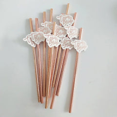 Team Bride Rose Gold Straw