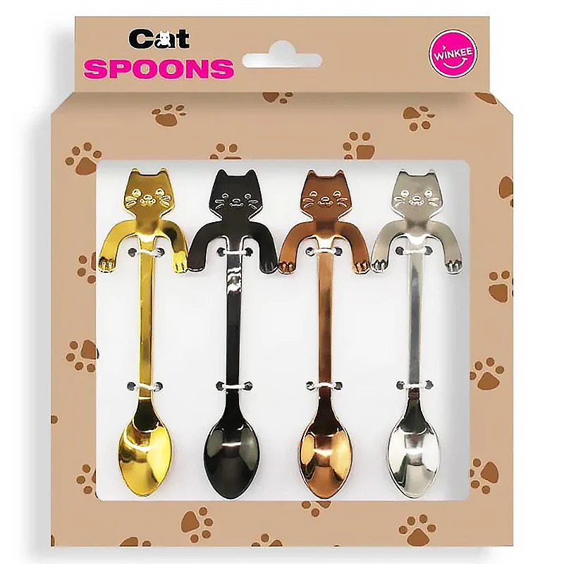 4pcs Stainless Steel Cat Spoons