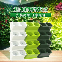 Vertical Self-Watering Flower Pot, Garden Planter, Pocket Wall-Mounted Succulents Plant, Bonsai Pot, Home Balcony Decoration, 4P