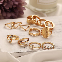 13 Pieces Medallion Ring Set