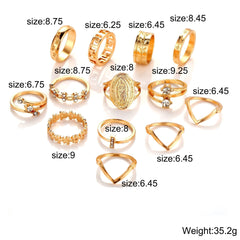 13 Pieces Medallion Ring Set